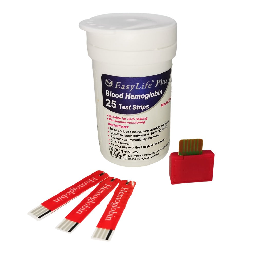25 EASYLIFE PLUS Blood Haemoglobin Strips.
