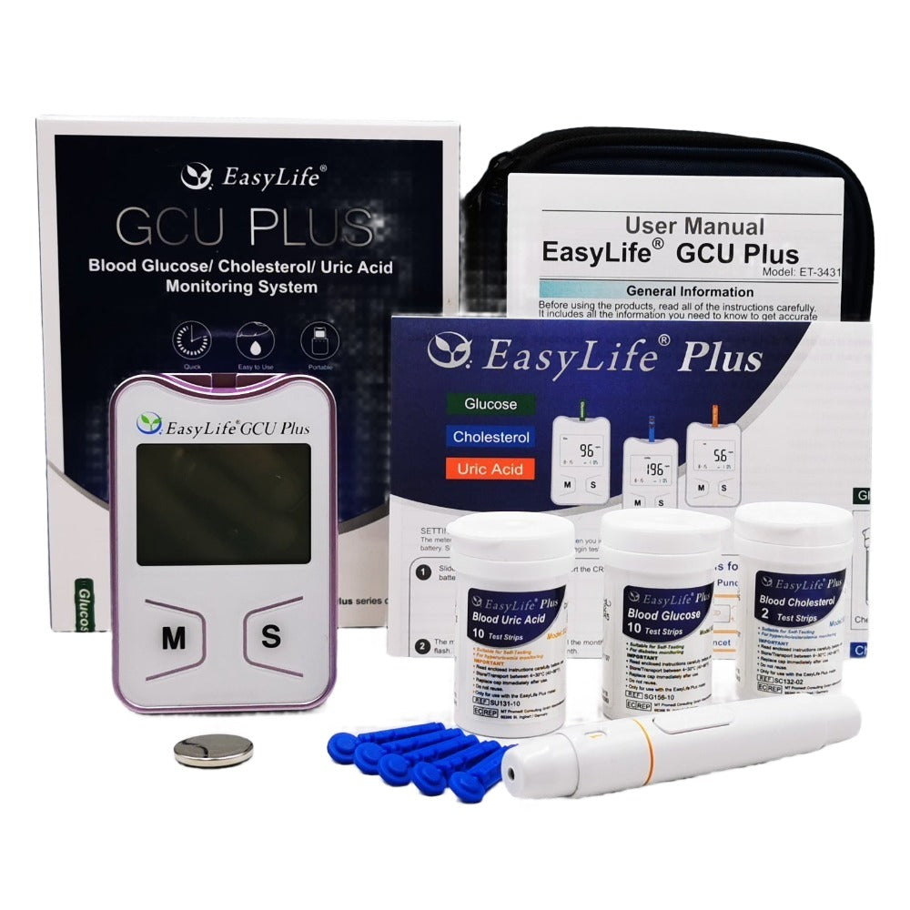 EASYLIFE GCU PLUS Blood Glucose Total Cholesterol Uric Acid Meter