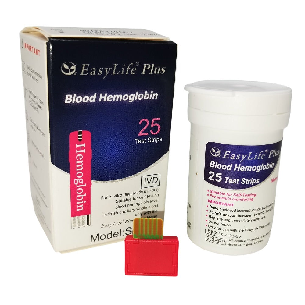 25 EASYLIFE PLUS Blood Haemoglobin Strips.