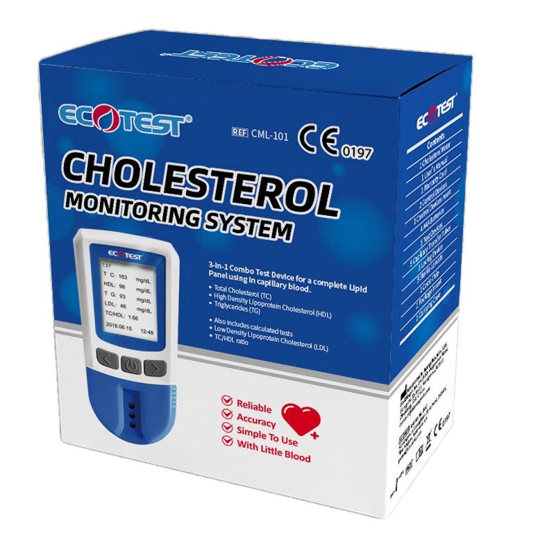 EcoTest 5 in 1 Home Cholesterol Meter + 10 Home Cholesterol Tests