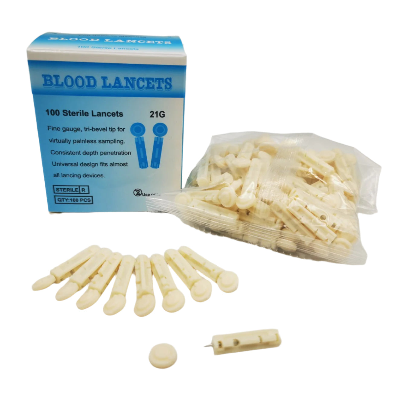 100 ce marked 21G blood lancet packs