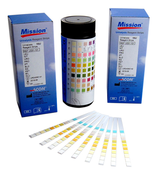 Mission urine test strips URS10U urinalysis dip sticks test 10 parameter