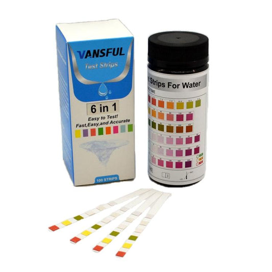 Vansful Pro Aquarium Tropical + Cold Water Test Kit 100 6 in 1 Strips 