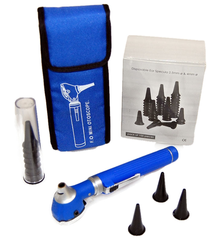 blue pocket medical otoscope