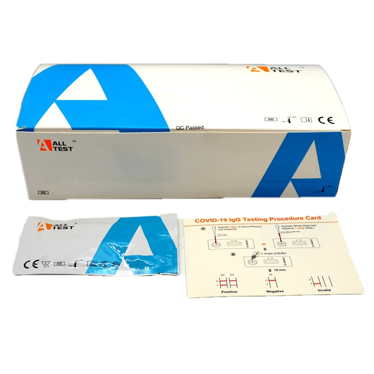ALLTEST Covid-19 antibody test professional pack and procedure card