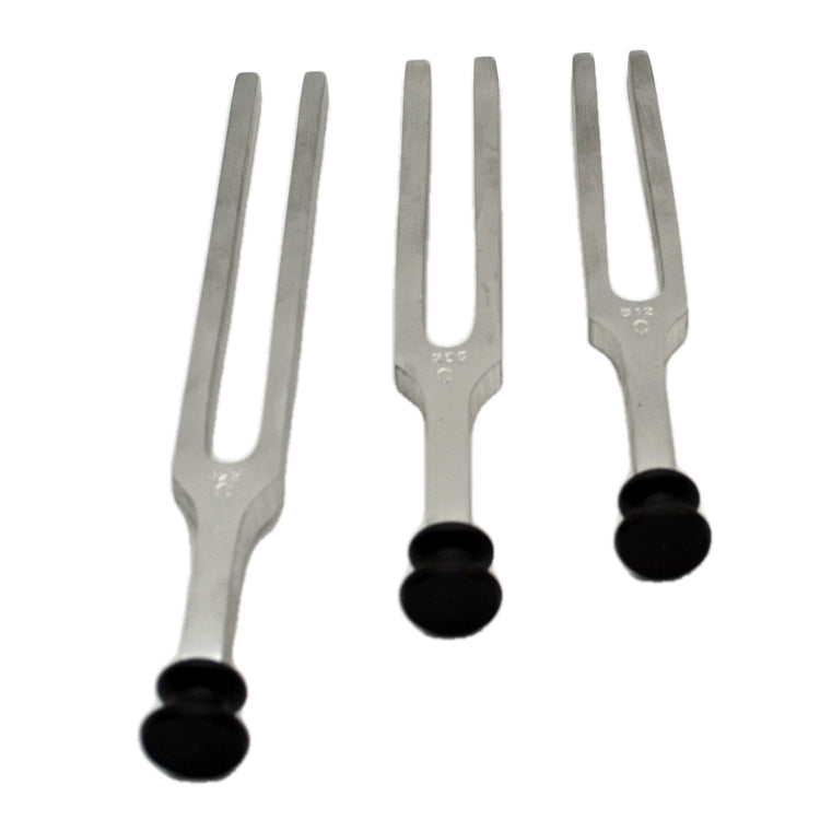 Footed Hartmann Tuning Fork Set 128Hz, 256Hz & 512Hz