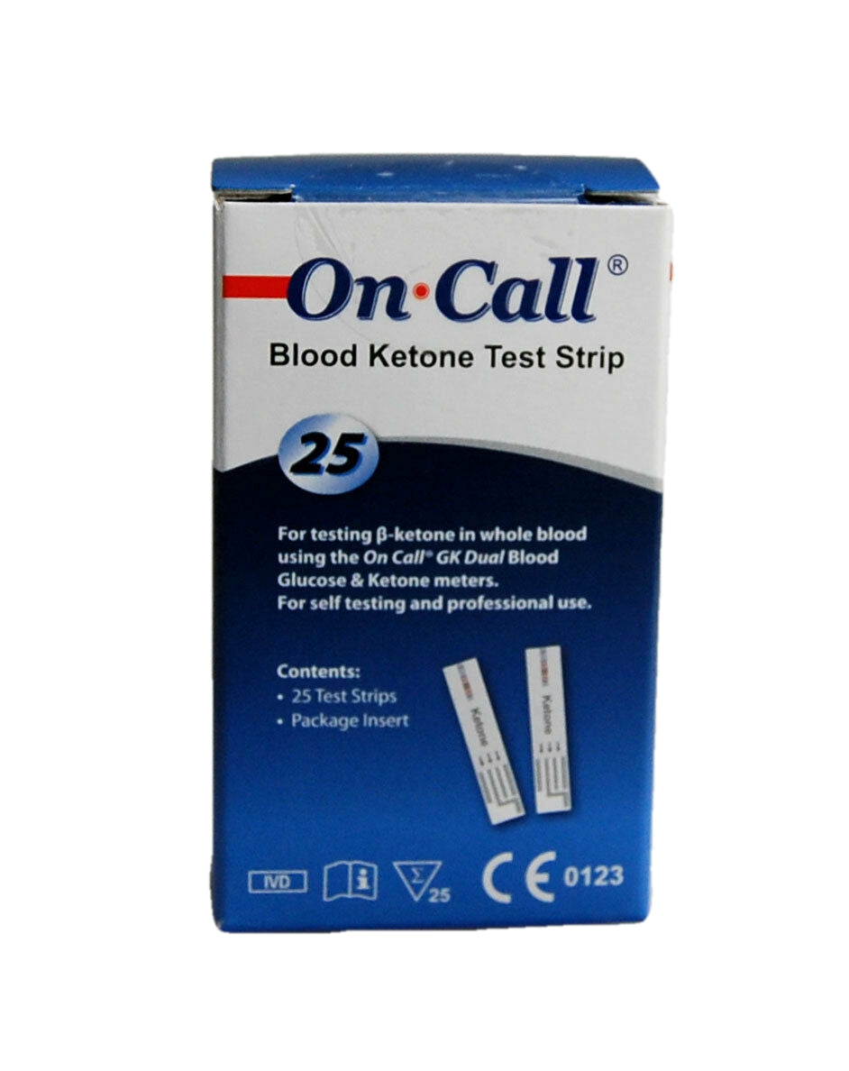 ketone test strips UK for On Call blood ketone meter