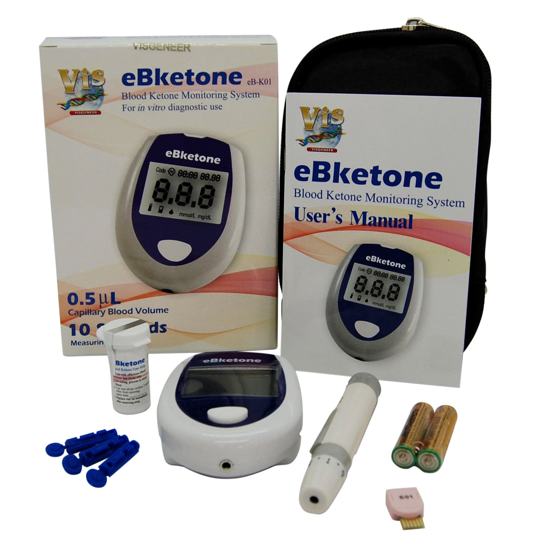 blood ketone meter and ketone test strips