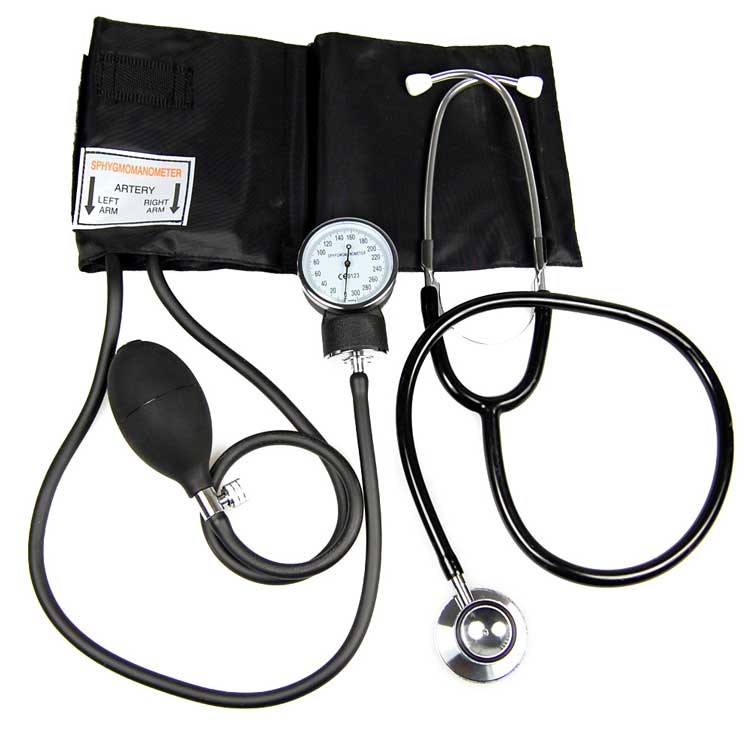 Measure BP manually-Aneroid Sphygmomanometer & Stethoscope set 