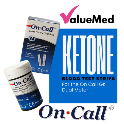 Ketone Blood Test Strips for ON call GK dual meter