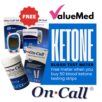 Ketone testing meter and strips for blood testing 