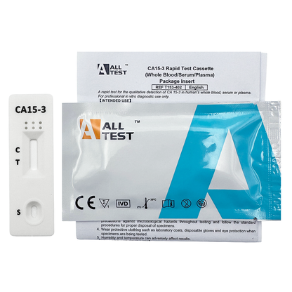 All Test CA15-3 rapid test cassette packaging on a white background