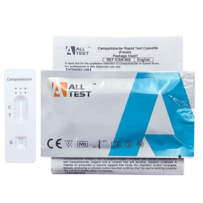 All Test Campylobacter Rapid Test Cassette packaging on a white background