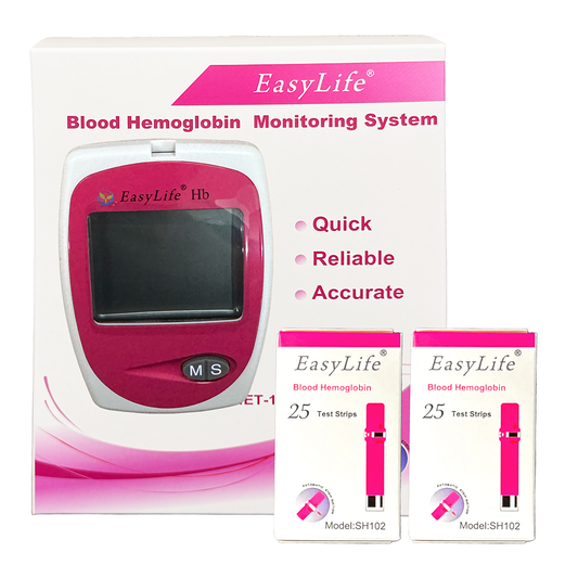 EasyLife blood hemoglobin monitoring system packaging with device and test strips