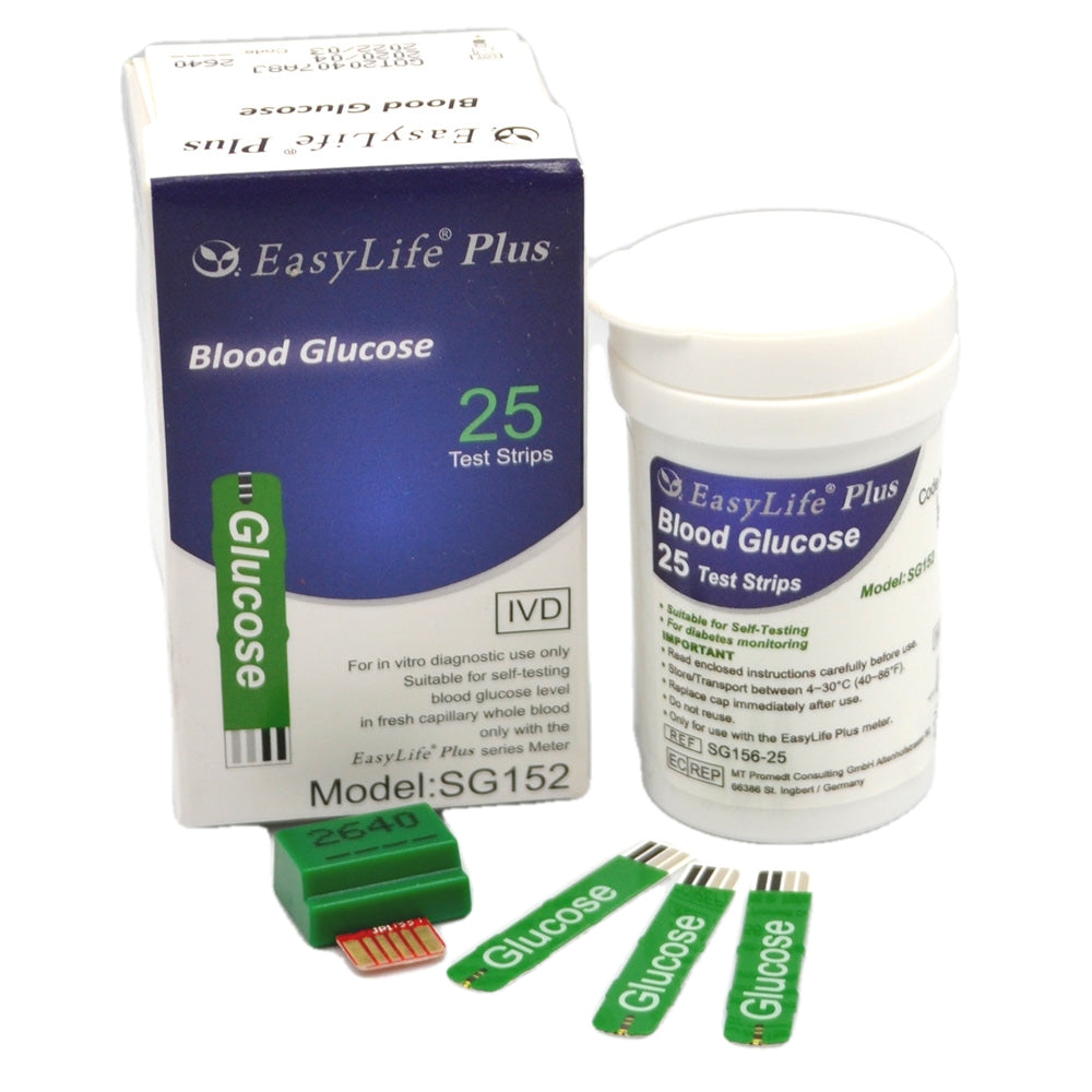 25 EasyLife plus blood glucose test strips