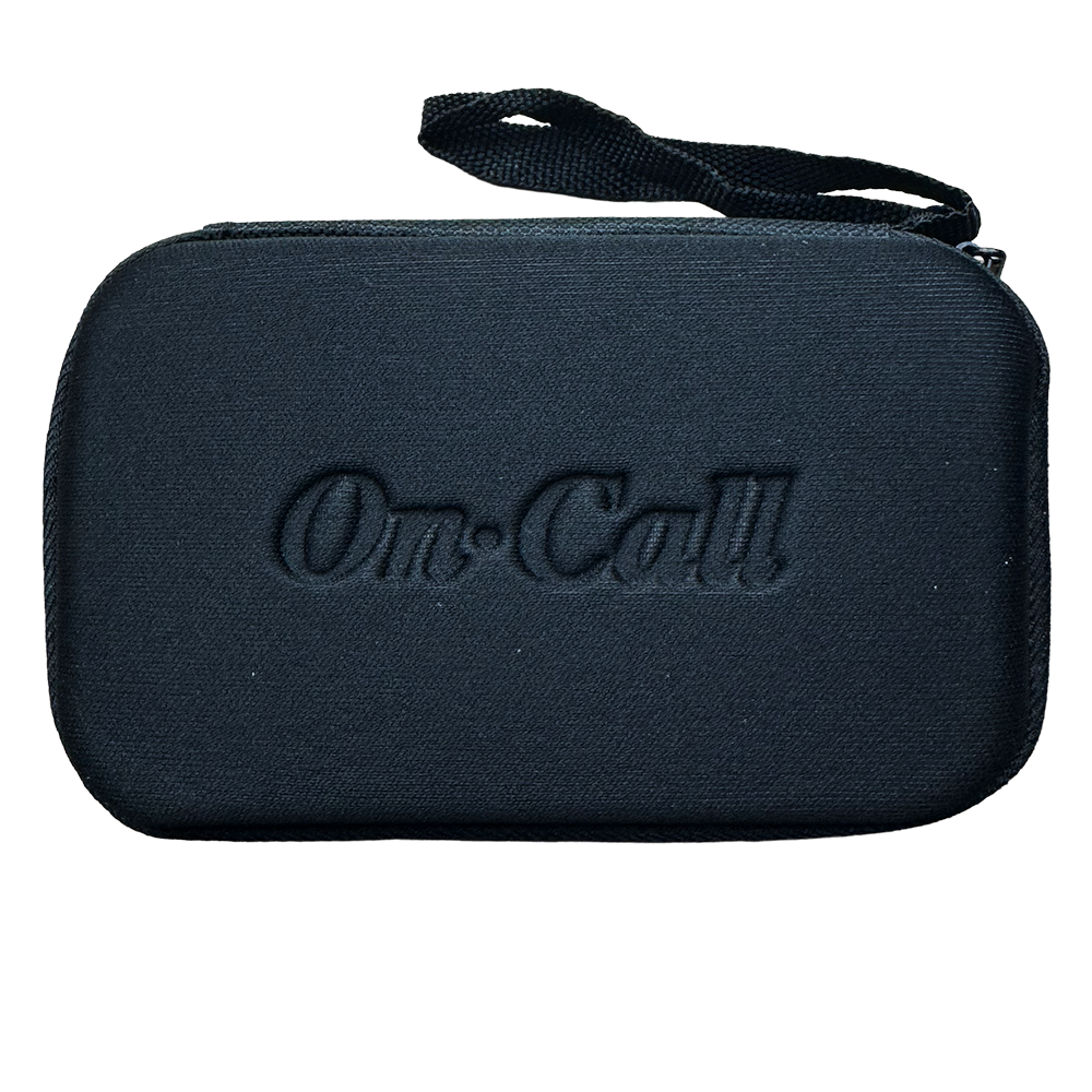 Black carrying case with 'On-Calll' branding on a white background