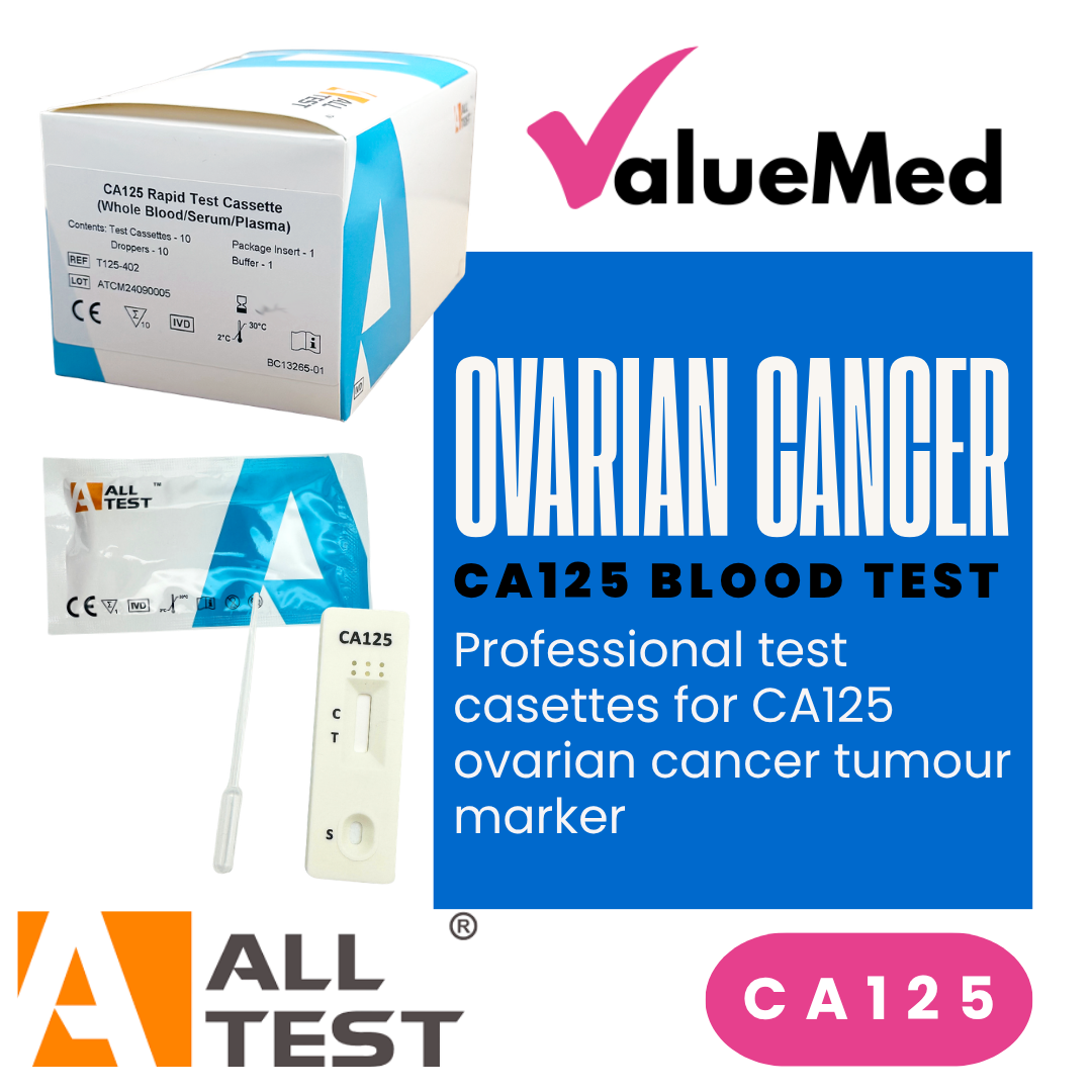 Ovarian cancer CA125 blood test kit for clinics and medical professionals NHS