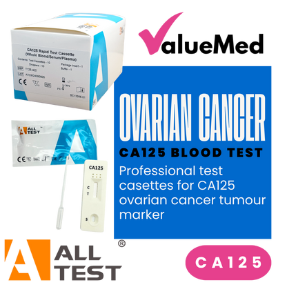 Ovarian cancer CA125 blood test kit for clinics and medical professionals NHS