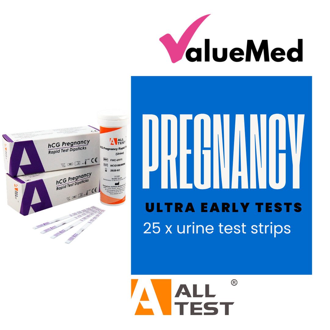pack of 25 ultra early urine test strips for pregnancy testing hcg