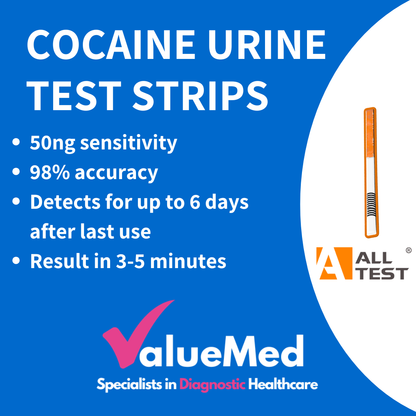 Cocaine drug test to detect small amount of drug in urine - very sensitive