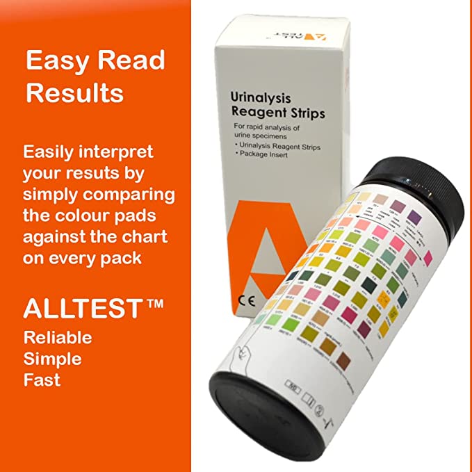 ALLTEST 10 Parameter URS Urine Test Strips Pack of 100 test strips