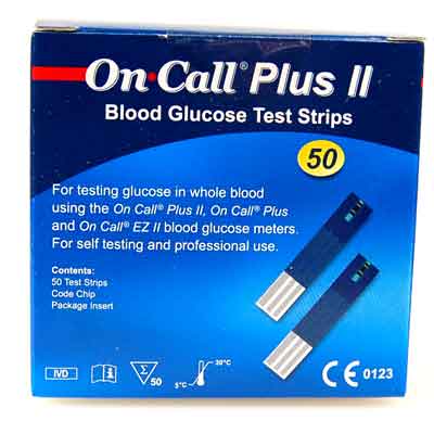 on call plus II blood glucose test strips