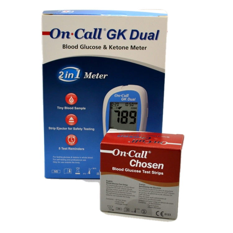 Free dual meter with 100 chosen glucose test strips