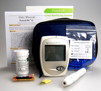 EASYLIFE Blood Glucose Meter + 50 blood glucose strips + lancets bundle