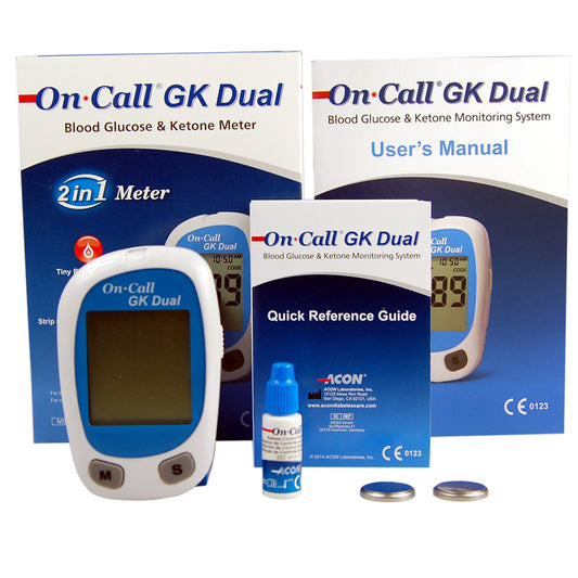 On Call GK dual blood test meter for ketones and glucose