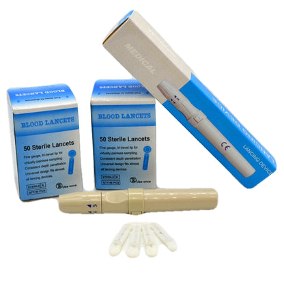 100 White 30G Sterile Tip lancets + Auto Lancing Device