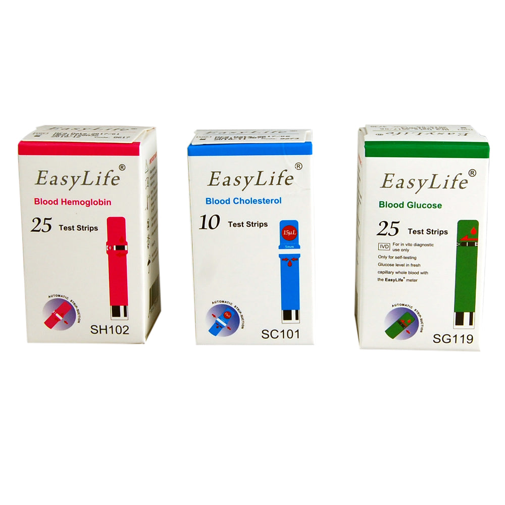 Easylife test strips Glucose Cholesterol Haemoglobin