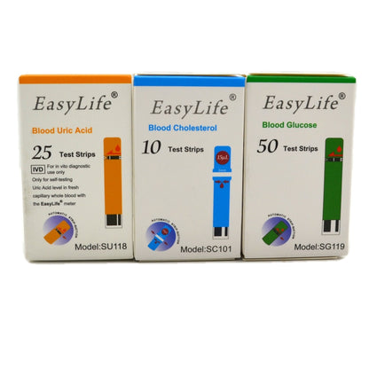 Easylife 50 Glucose / 10 Cholesterol / 25 Uric Acid Test Strips Special Offer