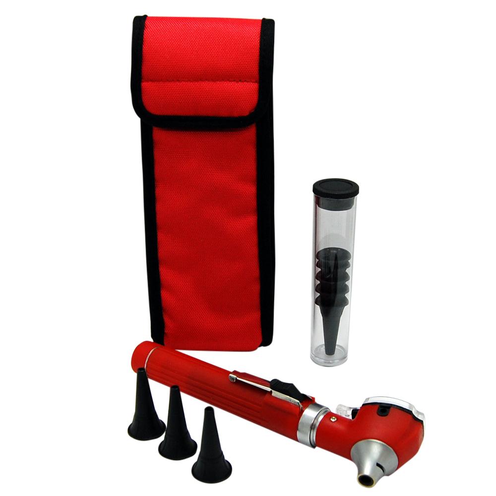 red fibre optic otoscope pocket otoscope