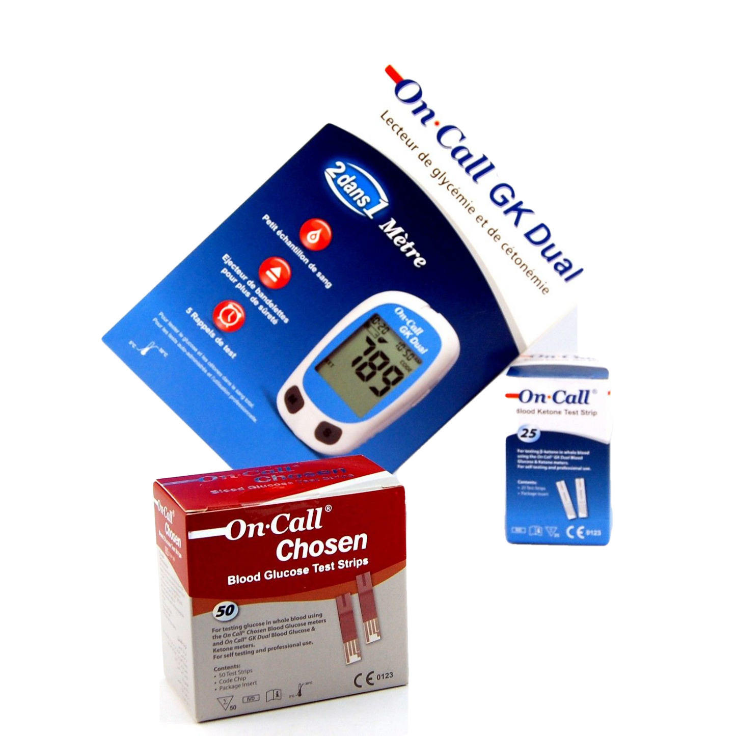 FREE Glucose / Ketone Meter-Free Mission On Call GK Meter when you buy 50 On Call Chosen Glucose Test Strips +25 On Call Blood Ketone Strips + 100 On Call Lancets +On Call Auto Lancing Device
