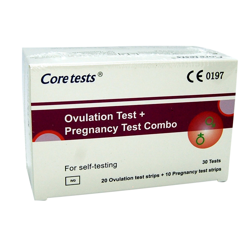 Core ovulation and pregnancy test strips combo